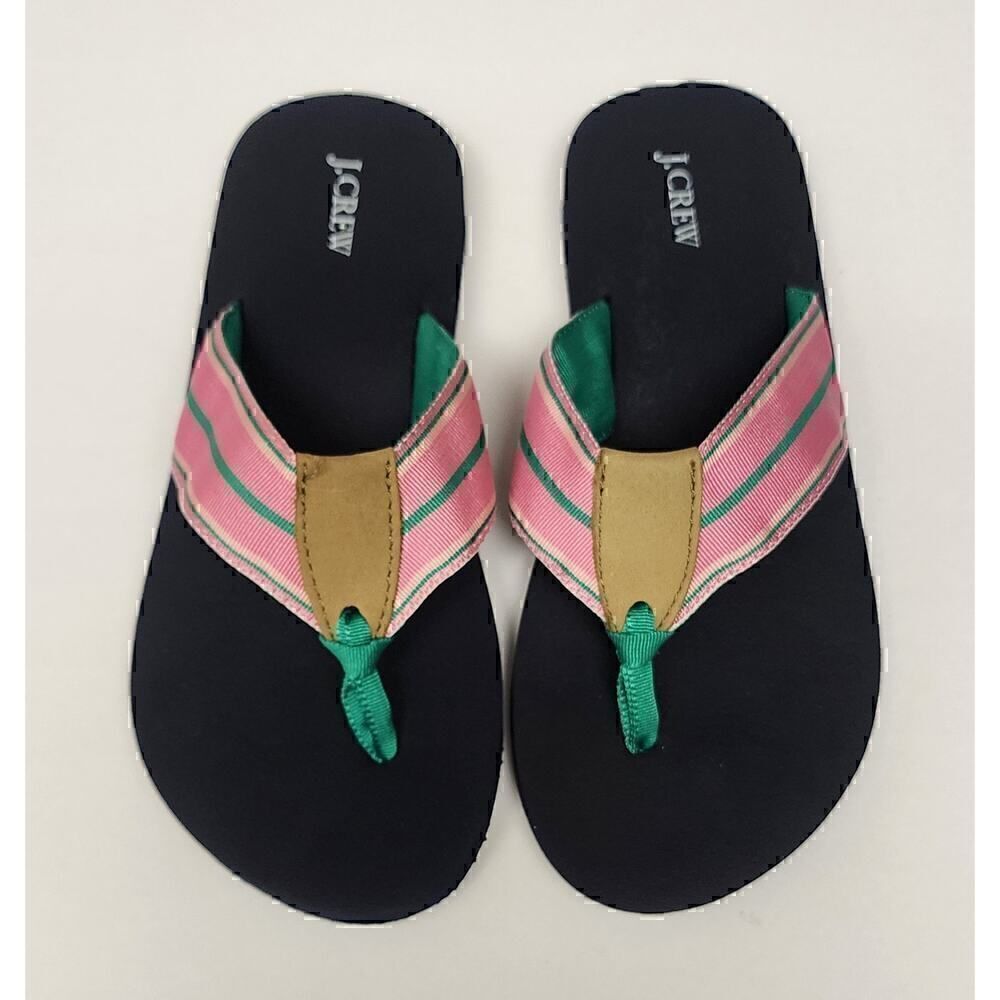 J.Crew Flip-Flop Thong Sandal Shoes Size US 5 Multicolor Pink/Green